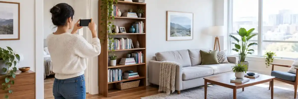 Renter assessing belongings for insurance coverage