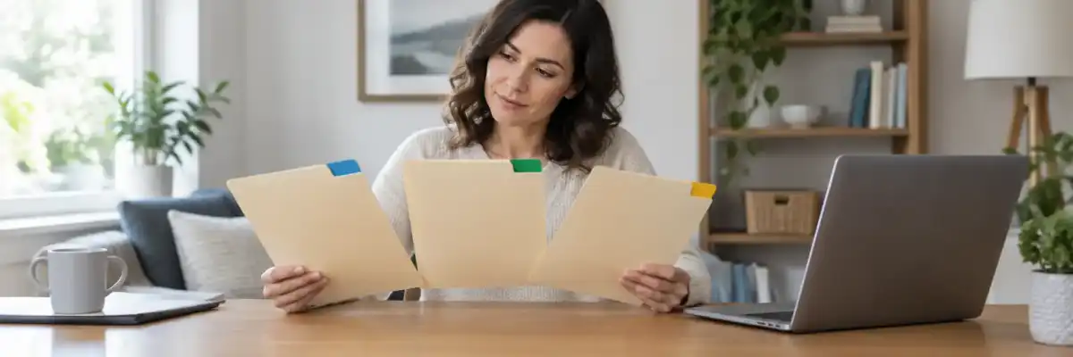 Person comparing insurance quote options at a desk