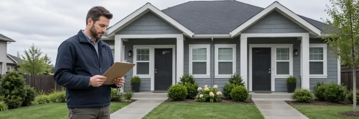 Landlord reviewing a rental property