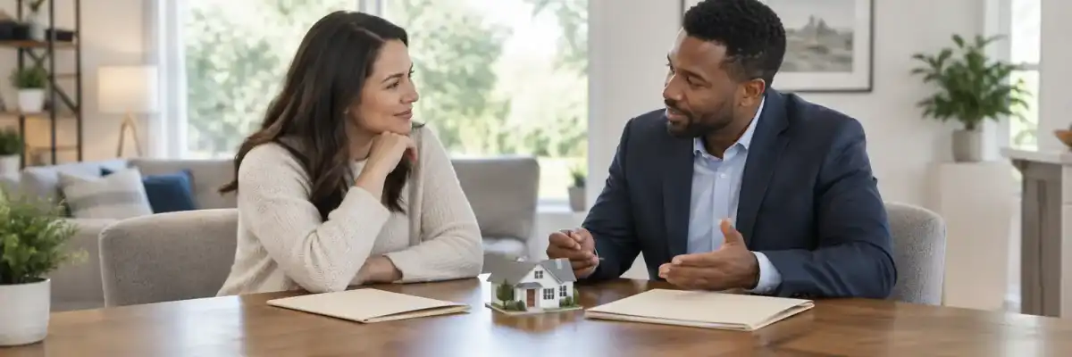 Homeowner discussing state insurance requirements with an advisor
