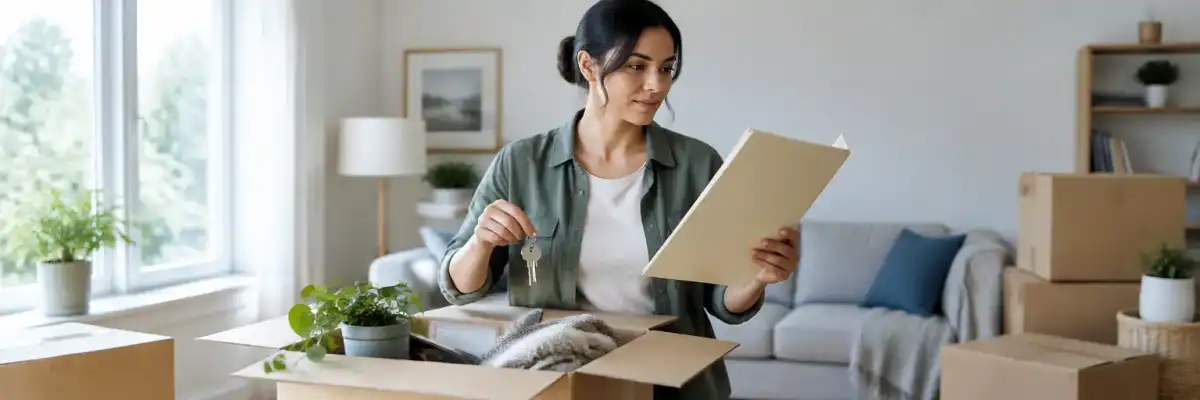 Person comparing insurance options during a move